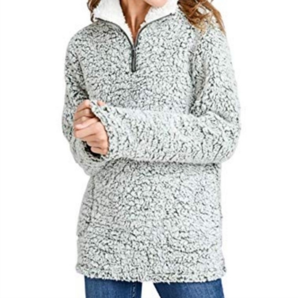 NWT Love Tree High Neck Sherpa Olive Green Fleece Teddy Mock Neck Small